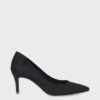 Suede Kitten Heel Pointed Court Shoes