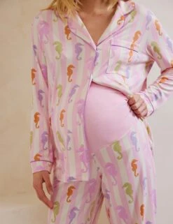 Maternity Jersey Seahorse Revere Pyjama Set 14 Maternity Jersey Seahorse Revere Pyjama Set -Cyberjammies Store Maternity Jersey Seahorse Revere Pyjama Set 4