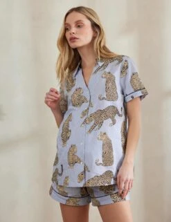 Maternity Pure Cotton Leopard Shortie Set -Cyberjammies Store Maternity Pure Cotton Leopard Shortie Set 4