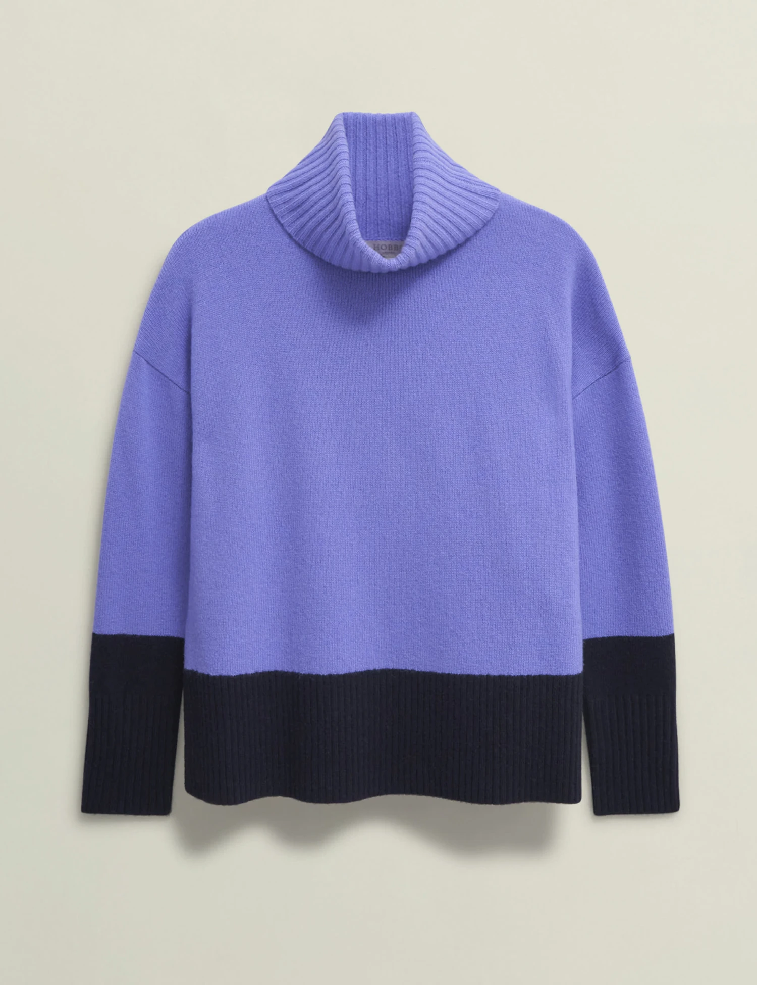 Merino Wool Rich Colour Block Roll Neck Jumper 2 Merino Wool Rich Colour Block Roll Neck Jumper - Image 2