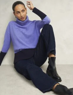 Merino Wool Rich Colour Block Roll Neck Jumper 18 Merino Wool Rich Colour Block Roll Neck Jumper -Cyberjammies Store Merino Wool Rich Colour Block Roll Neck Jumper 4