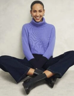 Merino Wool Rich Colour Block Roll Neck Jumper 19 Merino Wool Rich Colour Block Roll Neck Jumper -Cyberjammies Store Merino Wool Rich Colour Block Roll Neck Jumper 5