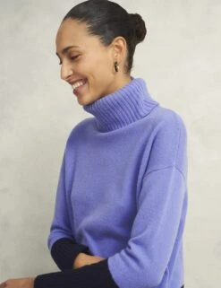 Merino Wool Rich Colour Block Roll Neck Jumper 20 Merino Wool Rich Colour Block Roll Neck Jumper -Cyberjammies Store Merino Wool Rich Colour Block Roll Neck Jumper 6