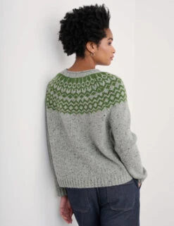 Merino Wool Rich Fair Isle Relaxed Jumper -Cyberjammies Store Merino Wool Rich Fair Isle Relaxed Jumper 2