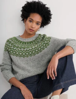 Merino Wool Rich Fair Isle Relaxed Jumper -Cyberjammies Store Merino Wool Rich Fair Isle Relaxed Jumper 3