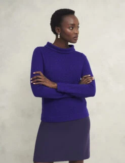 Merino Wool Rich Textured Roll Neck Jumper -Cyberjammies Store Merino Wool Rich Textured Roll Neck Jumper 2