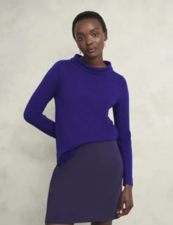 Merino Wool Rich Textured Roll Neck Jumper