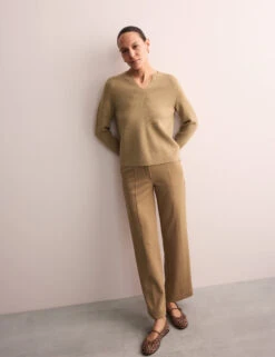 Jaeger Merino Wool Rich Textured V-Neck Jumper -Cyberjammies Store Merino Wool Rich Textured V Neck Jumper 2