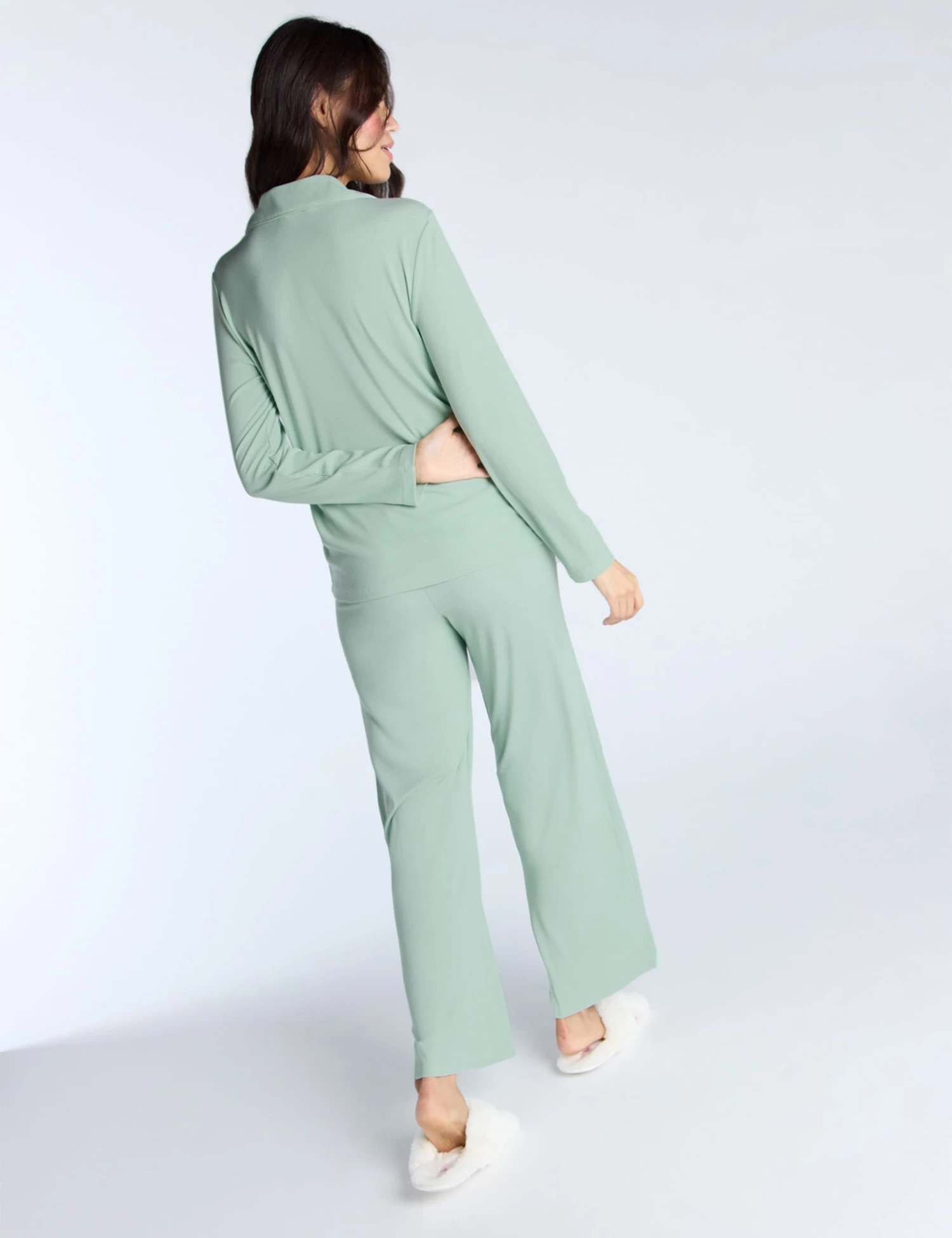 Modal Ribbed Wide Leg Pyjama Bottoms 4 Modal Ribbed Wide Leg Pyjama Bottoms - Image 4