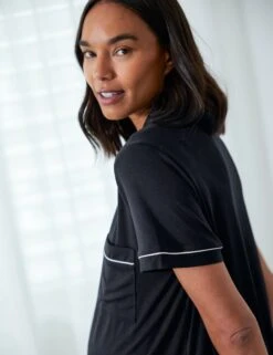 Modal Rich Piped Trim Shortie Set 16 Modal Rich Piped Trim Shortie Set -Cyberjammies Store Modal Rich Piped Trim Shortie Set 4