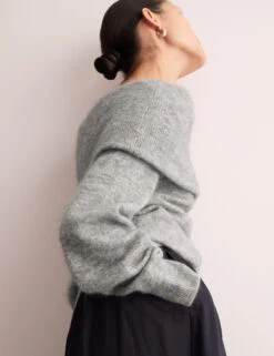 Jaeger Mohair Blend Off The Shoulder Jumper -Cyberjammies Store Mohair Blend Off The Shoulder Jumper 4