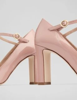 Patent Leather Buckle Block Heel Court Shoes -Cyberjammies Store Patent Leather Buckle Block Heel Court Shoes 2