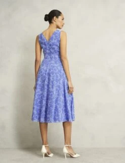 Printed Round Neck Midi Skater Dress -Cyberjammies Store Printed Round Neck Midi Skater Dress 2