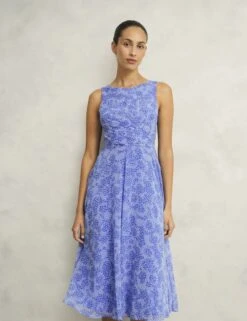 Printed Round Neck Midi Skater Dress -Cyberjammies Store Printed Round Neck Midi Skater Dress 3