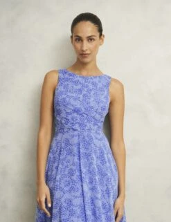 Printed Round Neck Midi Skater Dress -Cyberjammies Store Printed Round Neck Midi Skater Dress 4