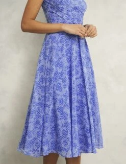 Printed Round Neck Midi Skater Dress -Cyberjammies Store Printed Round Neck Midi Skater Dress 5