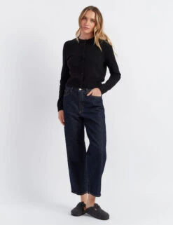 CHINTI & PARKER Pure Cashmere Button Front Slim Cropped Cardigan