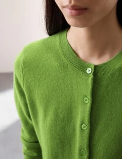 Pure Cashmere Crew Neck Relaxed Cardigan -Cyberjammies Store Pure Cashmere Crew Neck Relaxed Cardigan 3