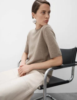 Pure Cashmere Textured Crew Neck Knitted Top -Cyberjammies Store Pure Cashmere Textured Crew Neck Knitted Top 3