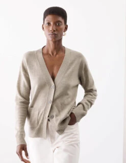Pure Cashmere V-Neck Button Front Cardigan