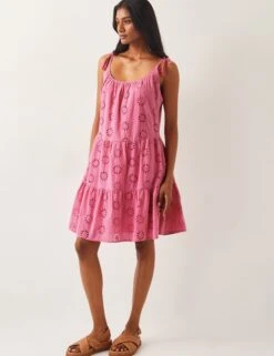 MONSOON Pure Cotton Broderie Skater Dress