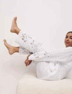 Pure Cotton Broderie Trim Pyjama Set -Cyberjammies Store Pure Cotton Broderie Trim Pyjama Set 3