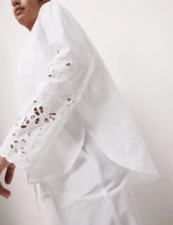 Pure Cotton Broderie Trim Pyjama Set -Cyberjammies Store Pure Cotton Broderie Trim Pyjama Set 4