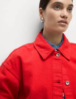 Pure Cotton Cropped Denim Shacket -Cyberjammies Store Pure Cotton Cropped Denim Shacket 3