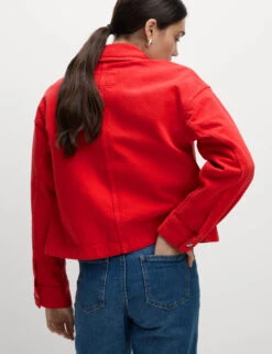 Pure Cotton Cropped Denim Shacket -Cyberjammies Store Pure Cotton Cropped Denim Shacket 4