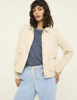Pure Cotton Cropped Jacket