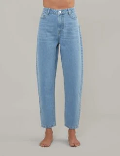 Pure Cotton Denim Barrel Jeans