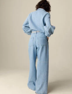 Pure Cotton Denim Striped Wide Leg -Cyberjammies Store Pure Cotton Denim Striped Wide Leg 3