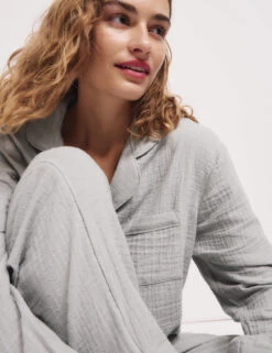 Pure Cotton Dobby Muslin Revere Pyjama Set -Cyberjammies Store Pure Cotton Dobby Muslin Revere Pyjama Set 4