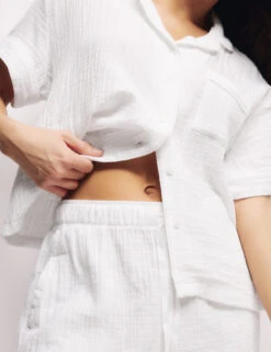 Pure Cotton Dobby Muslin Shortie Set -Cyberjammies Store Pure Cotton Dobby Muslin Shortie Set 3