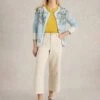 WHITE STUFF Pure Cotton Embroidered Striped Cardigan