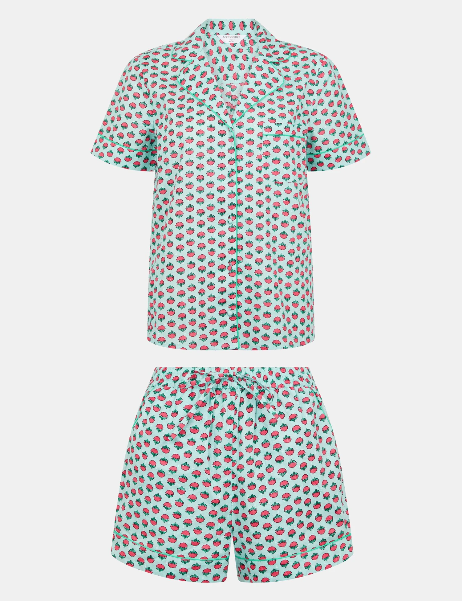 Accessorize Pure Cotton Fan Print Shortie Set 2 Accessorize Pure Cotton Fan Print Shortie Set - Image 2