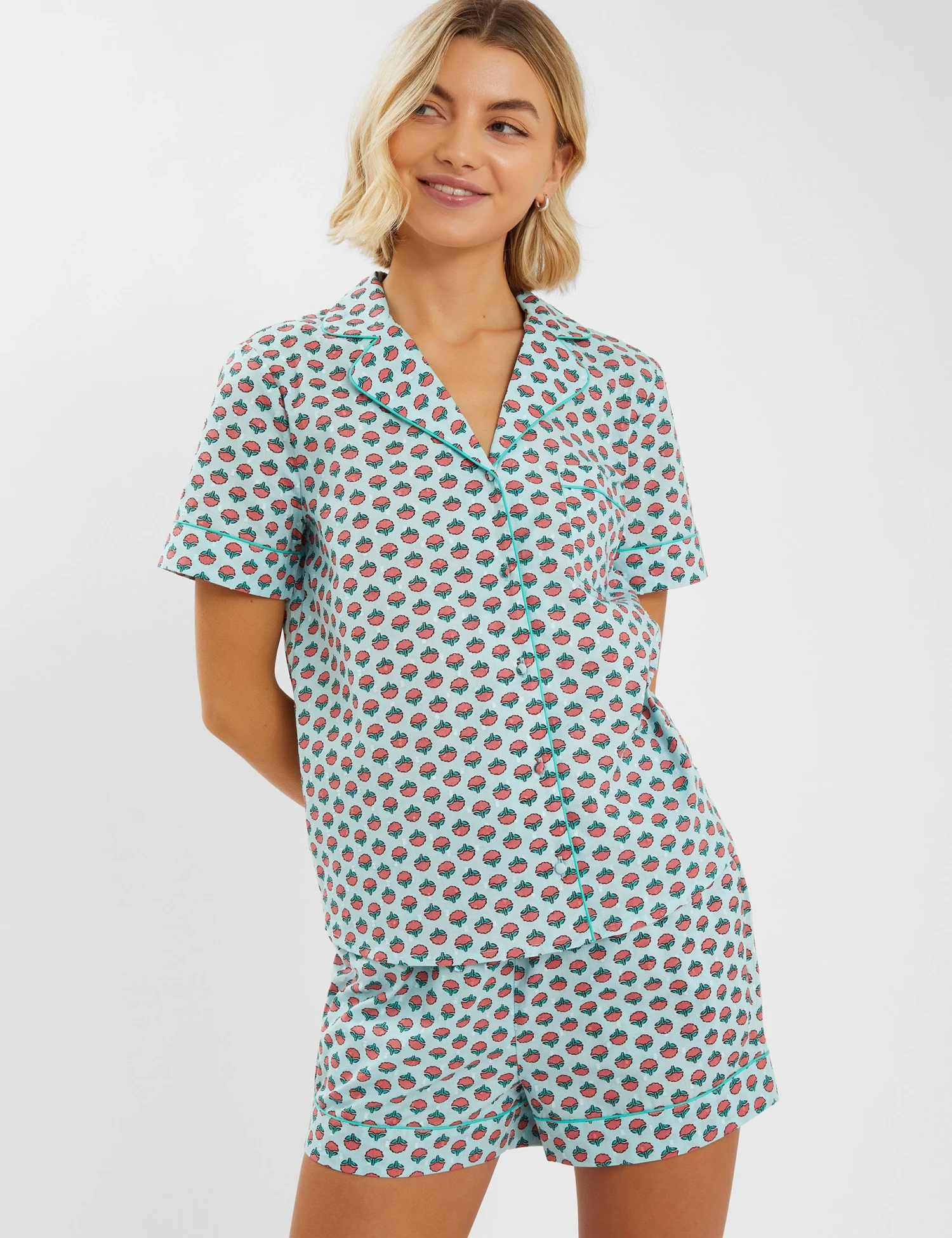 Accessorize Pure Cotton Fan Print Shortie Set 1 Accessorize Pure Cotton Fan Print Shortie Set