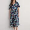 Pure Cotton Floral Half Sleeve Midaxi Dress