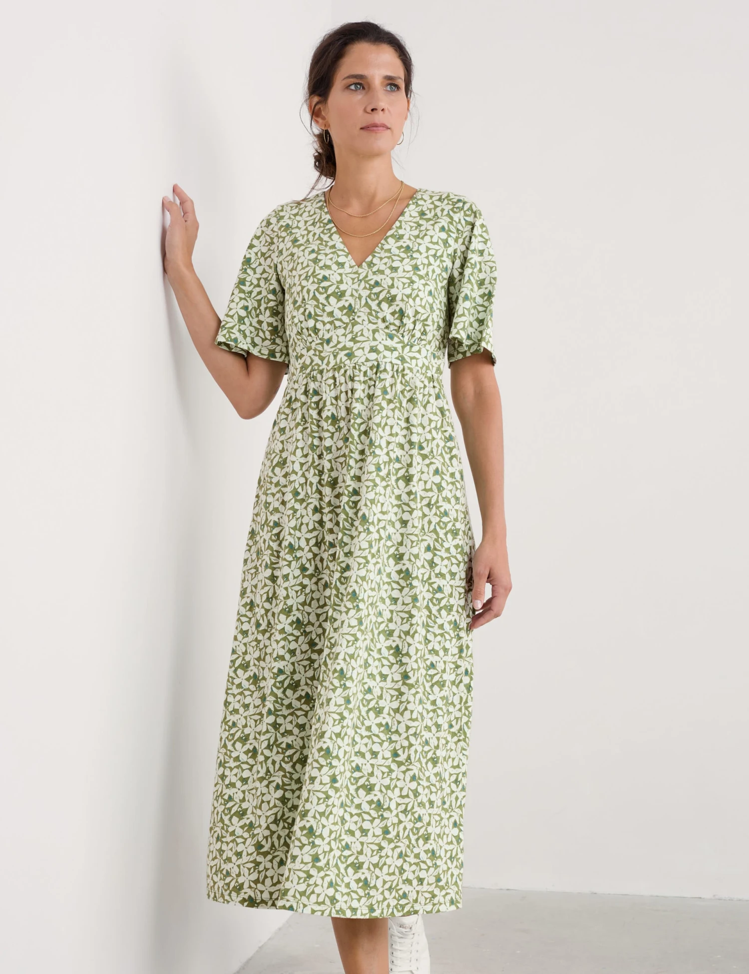Pure Cotton Floral Maxi Waisted Dress 3 Pure Cotton Floral Maxi Waisted Dress - Image 3