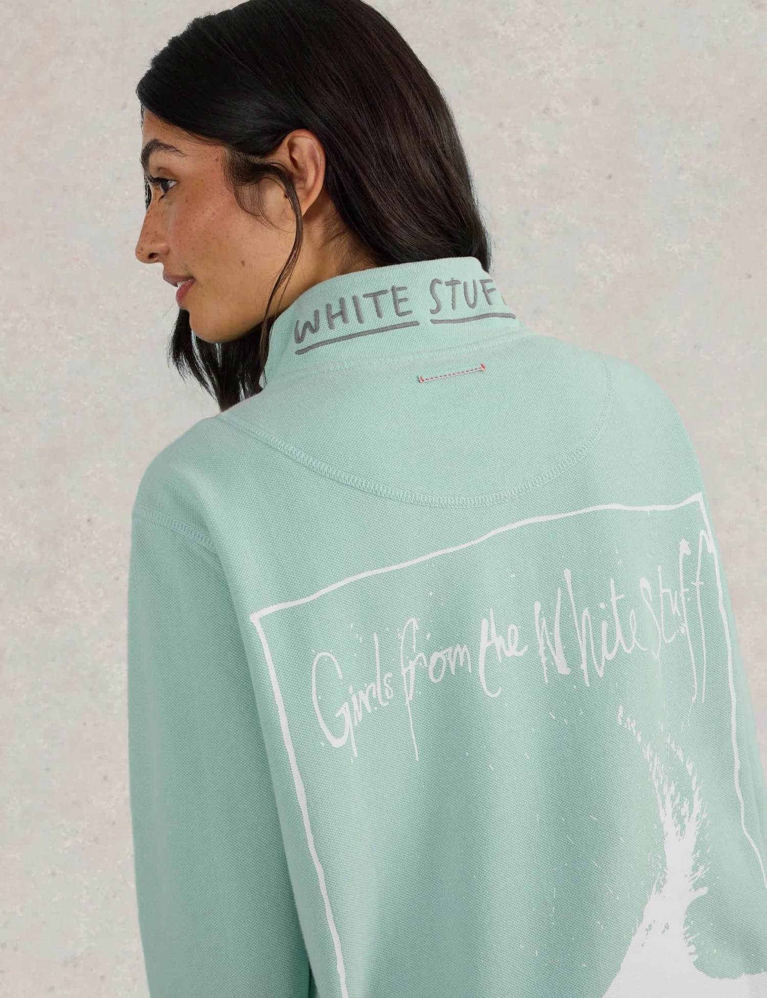 WHITE STUFF Pure Cotton Funnel Neck Half Zip Sweatshirt 4 WHITE STUFF Pure Cotton Funnel Neck Half Zip Sweatshirt - Image 4