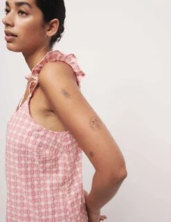 Pure Cotton Gingham Chemise