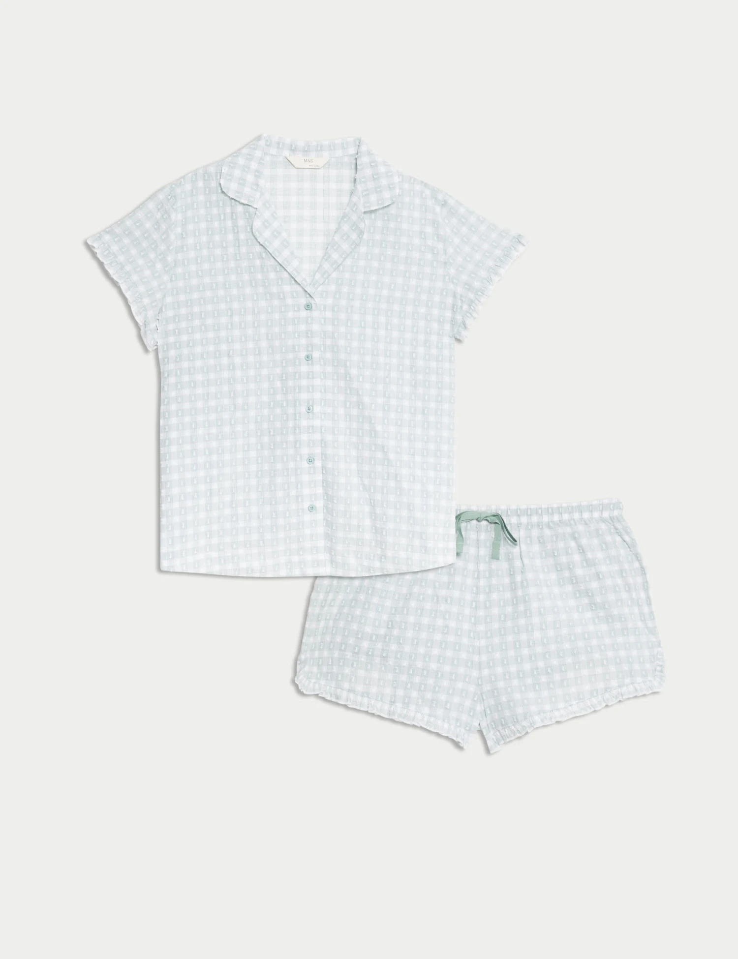 Pure Cotton Gingham Revere Shortie Set 2 Pure Cotton Gingham Revere Shortie Set - Image 2