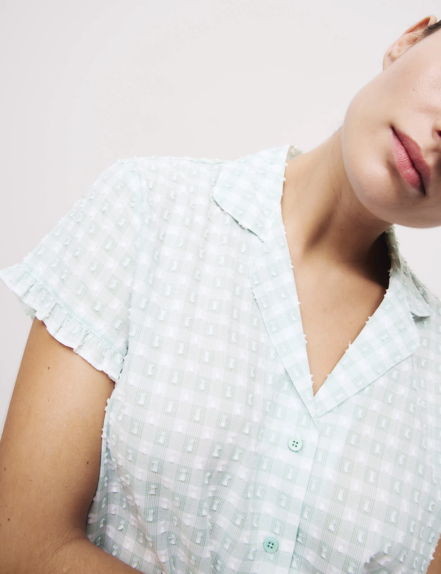 Pure Cotton Gingham Revere Shortie Set 5 Pure Cotton Gingham Revere Shortie Set - Image 5