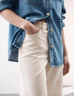 Pure Cotton High Waisted Wide Leg Jean -Cyberjammies Store Pure Cotton High Waisted Wide Leg Jean 5