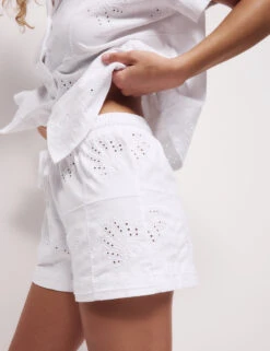 Pure Cotton Jersey Embroidered Shortie Set