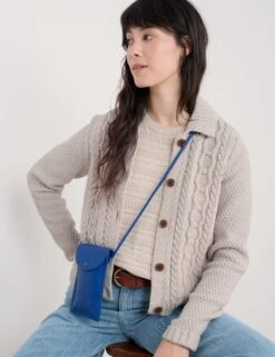 Pure Cotton Knitted Collared Button Front Cardigan