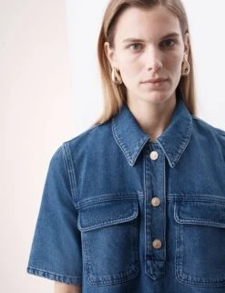 Pure Cotton Mini Shirt Dress -Cyberjammies Store Pure Cotton Mini Shirt Dress 4