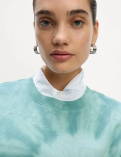 Pure Cotton Ombre Cropped Sweatshirt