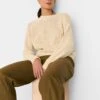 Whistles Pure Cotton Pointelle Crew Neck Jumper