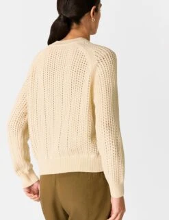 Whistles Pure Cotton Pointelle Crew Neck Jumper -Cyberjammies Store Pure Cotton Pointelle Crew Neck Jumper 3